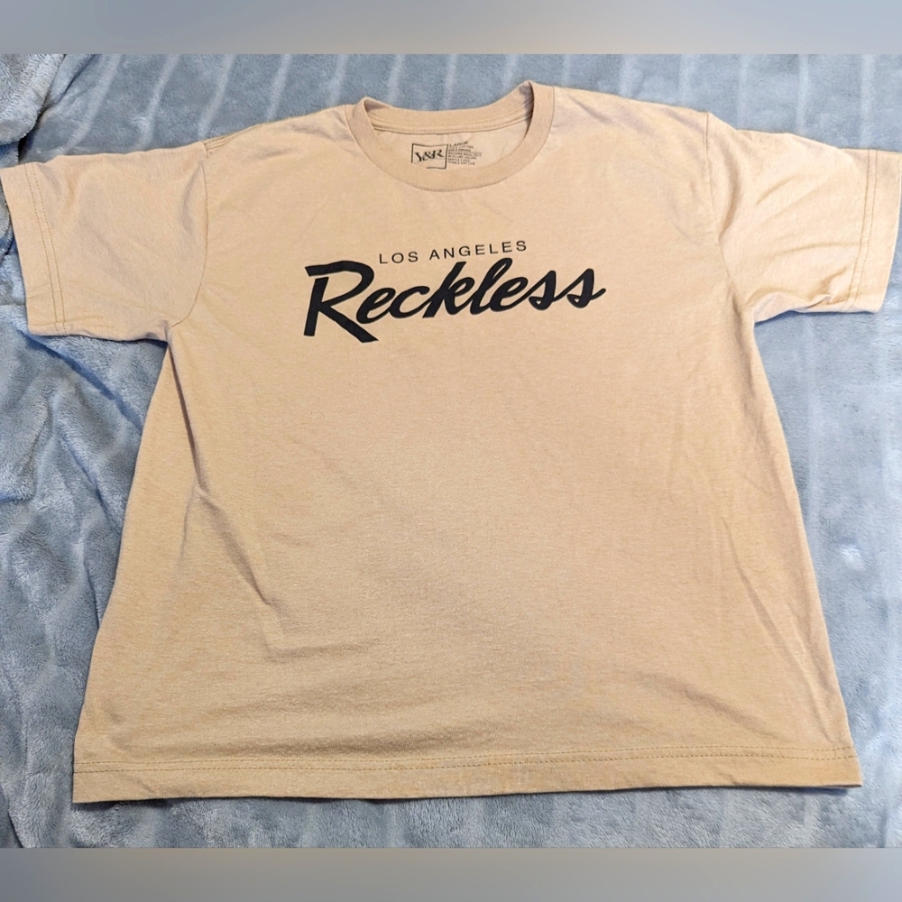 Young & Reckless beige boys shirt Sz: L